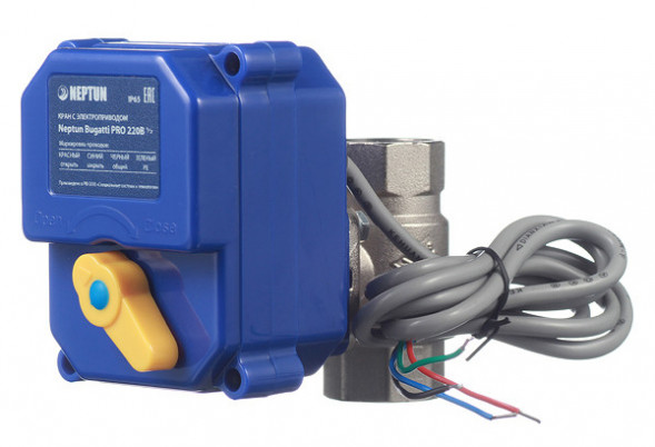 Шаровой кран с электроприводом Neptun Bugatti Pro 220В 3/4